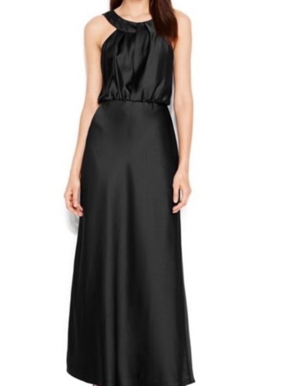 Calvin Klein Black Formal Sleeveless Maxi Dress Size 2 Excellent Condition